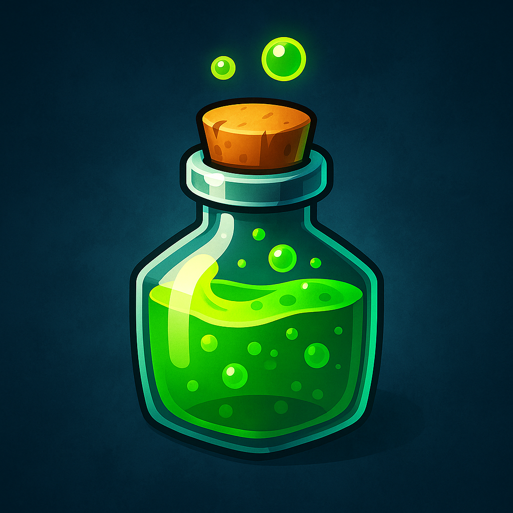 Illustration du son de potion de soin utilisé dans l’épisode 3 de la série Hexa RPG sur la chaîne Leeranger.