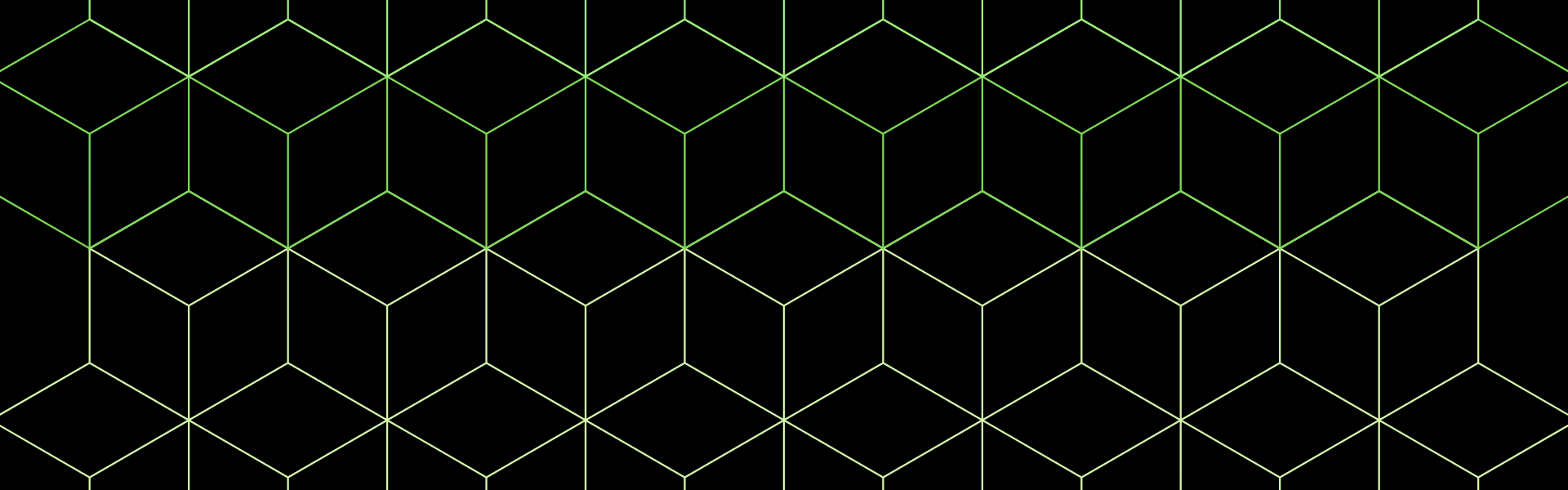 Motif géométrique stylisé vert sur fond noir – bannière de la boutique Leeranger dédiée aux templates et plugins Unreal Engine 5